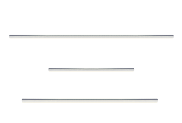 Silvery metal pipes, horizontal. On isolated transparent background.