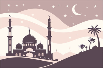 Soft Pastel Ramadan Kareem Background With Layer