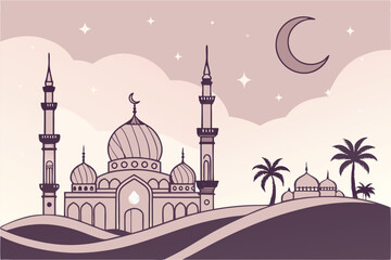 Soft Pastel Ramadan Kareem Background With Layer