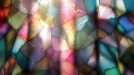 Colorful Stained Glass Window Abstract Art