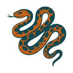 Obraz premium PNG Vintage orange snake illustration