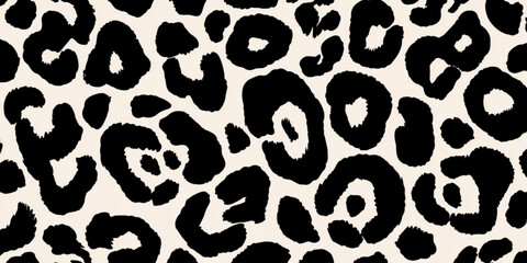 Obraz premium Black leopard spots on white background.
