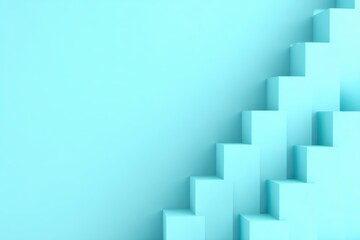 Stairway to aspiration: A visually striking minimalist design, a staircase ascends towards potential, a simple yet powerful illustration of the journey towards success.