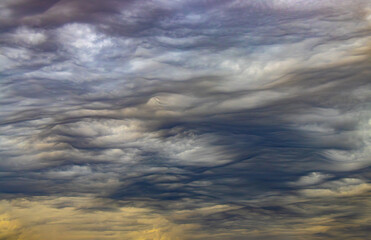 Asperitas clouds at sunset