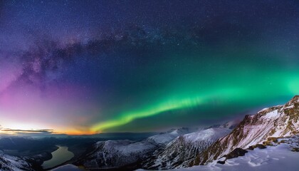 Nightsky Aurora High Panorama