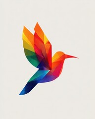 Obraz premium Colorful abstract hummingbird design