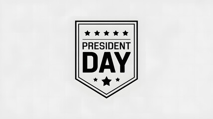 President day text and stars within a classic shield emblem for a patriotic holiday