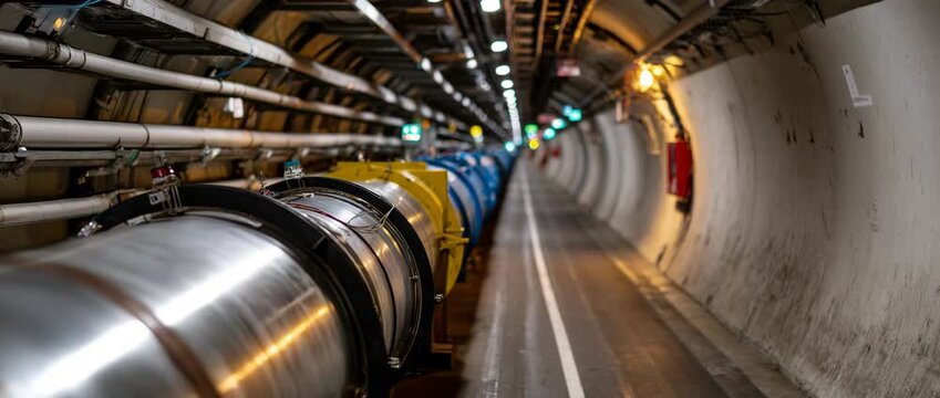 The interior view of a particle accelerator showcasing technology.