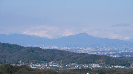 日本：石尊山／山頂からの景色【外秩父七峰縦走ハイキングコース】埼玉県小川町