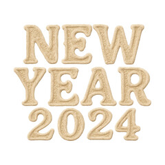 PNG Textured New Year 2024 typography.