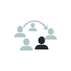 Group of People Icons with Arrow.