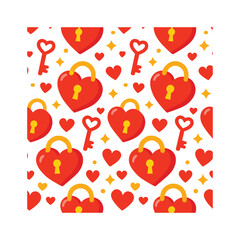 Love and security flat icon set. featuring heart, lock, key, unlock, and heart-shaped padlock symbols