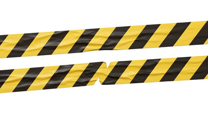 two black and yellow caution stripe, isolated on transparent background PNG