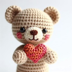 Crocheted Teddy Bear Valentine Character Clipart