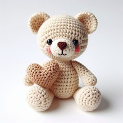 Crocheted Teddy Bear Valentine Character Clipart