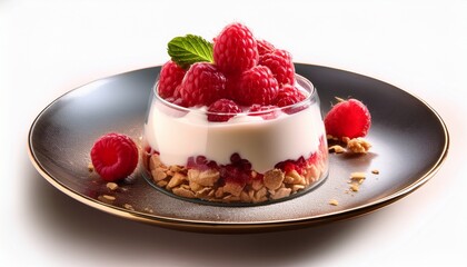 Delicious Raspberry Dessert With Creamy Filling And Crunchy Base