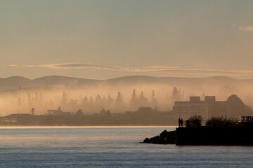 bariloche shore with fog