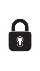 Minimalist locked padlock icon conveying security and protection suitable for tech interfaces.