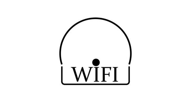 Animated wifi icon designed in flat icon style, Technology concept icon.on a white background,with video animation.