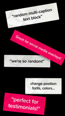 Random Wiggly Caption Text Blocks Vertical