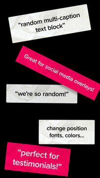 Random Wiggly Caption Text Blocks Vertical