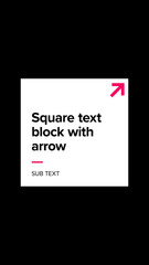 Square Text Block With Arrow Vertical