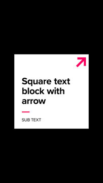 Square Text Block With Arrow Vertical