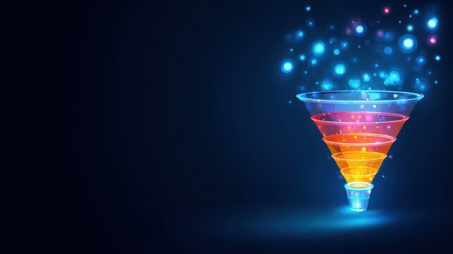 colorful sales funnel vector background with copy space