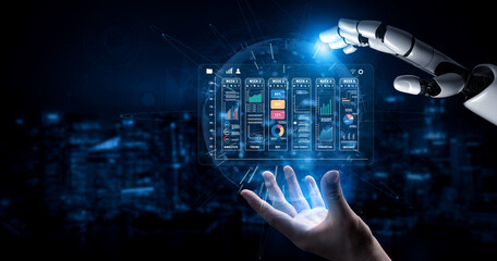 An AI powered weekly business performance report and analytics dashboard. AI tracking of trends, KPIs, and financial data for business insights. Motif