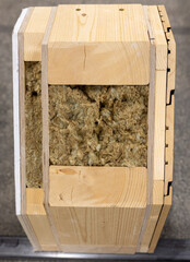 Wooden wall with thermal insulation