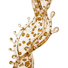 Obraz premium Elegant liquid splash with gold particles