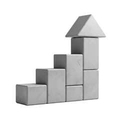 Obraz premium Concrete toy block arrow pointing up