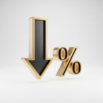 Decreasing Percentage Sign Icon