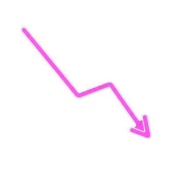 Downward trending arrow in pink