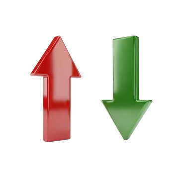 Red and green arrows up and down