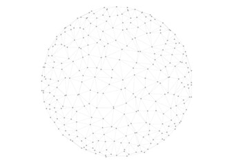 Abstract Plexus sphere or circle. Dots connected by lines. Technology abstract background. Minimalist mesh backdrop. Abstract polygonal shape.