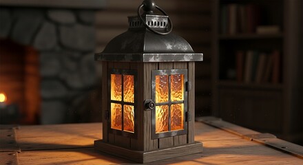 Decorative Vintage Lantern with Warm Ambient Lighting