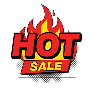 Dynamic 'Hot Sale' banner illustration for online retail promotions and special offers