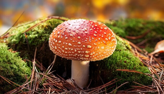 Amanita Muscaria Mushroom Close Up