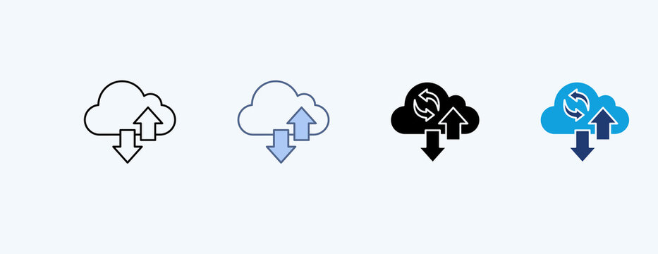 Cloud Storage Multiple Icon Illustration Vector