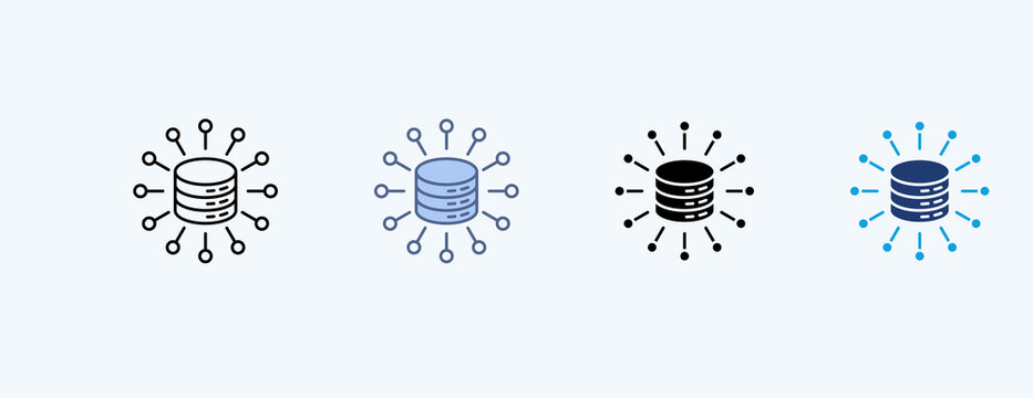 Data Cluster Multiple Icon Illustration Vector