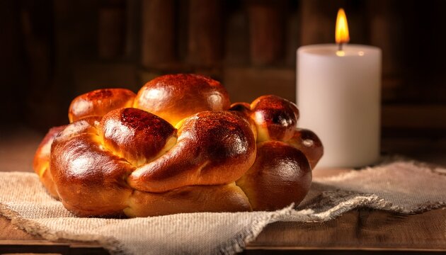 Rustic Kolach Bread Candle Warmth