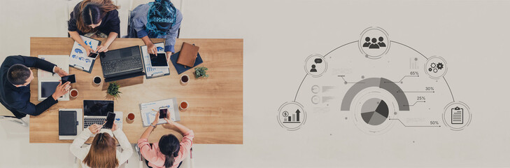 A project management dashboard displaying key performance indicators. The data visualization shows business intelligence metrics for workflow, team performance, and financial growth. Fermion