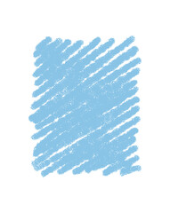 Blue chalk handdrawn rectangle frame sketch with pastel scribble stroke. Sketch underline appears as textured graphic text background with artistic frame effect, suitable for card or blank text