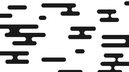 Obraz premium Horizontal speed stripes create dynamic overlays. Black moving shapes isolated on a white background for racing, sports, and action visualizations.