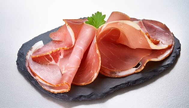 Sliced Coppa Cured Pork Meat Appetizer On Transparent Background