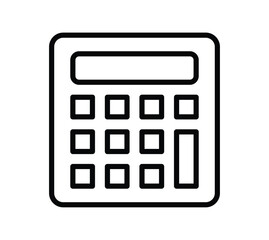 Simple Black and White Icon of a Calculator for Educational Use