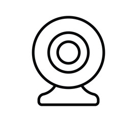 Simple Line Art Illustration of a Webcam for Digital Communication