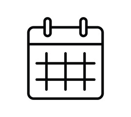 Simple Line Art Calendar Icon for Time Management and Scheduling Needs