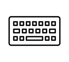 Simple Outline of a Computer Keyboard with Minimalistic Design Elements